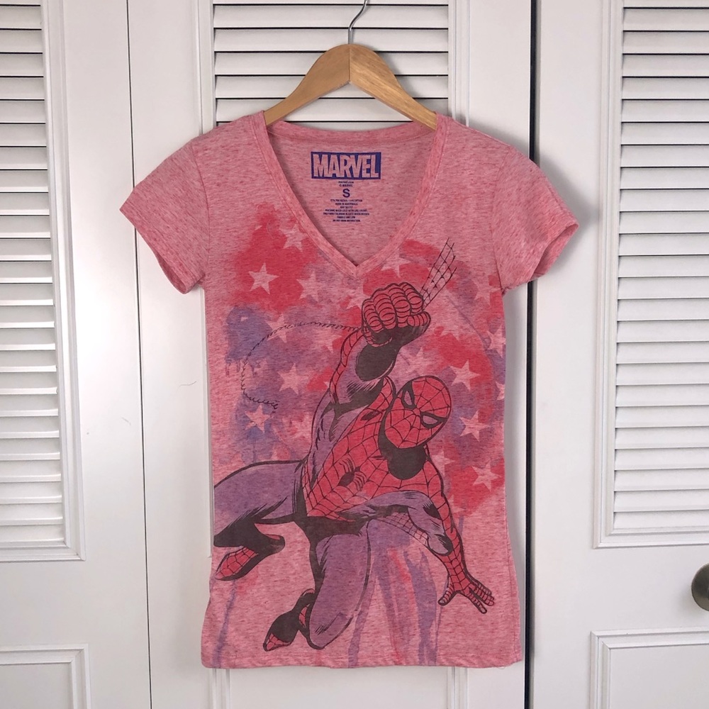 **CLOSING BUY ONE GET ONE** Marvel Spider Man V Neck Tee Comic Book Lovers